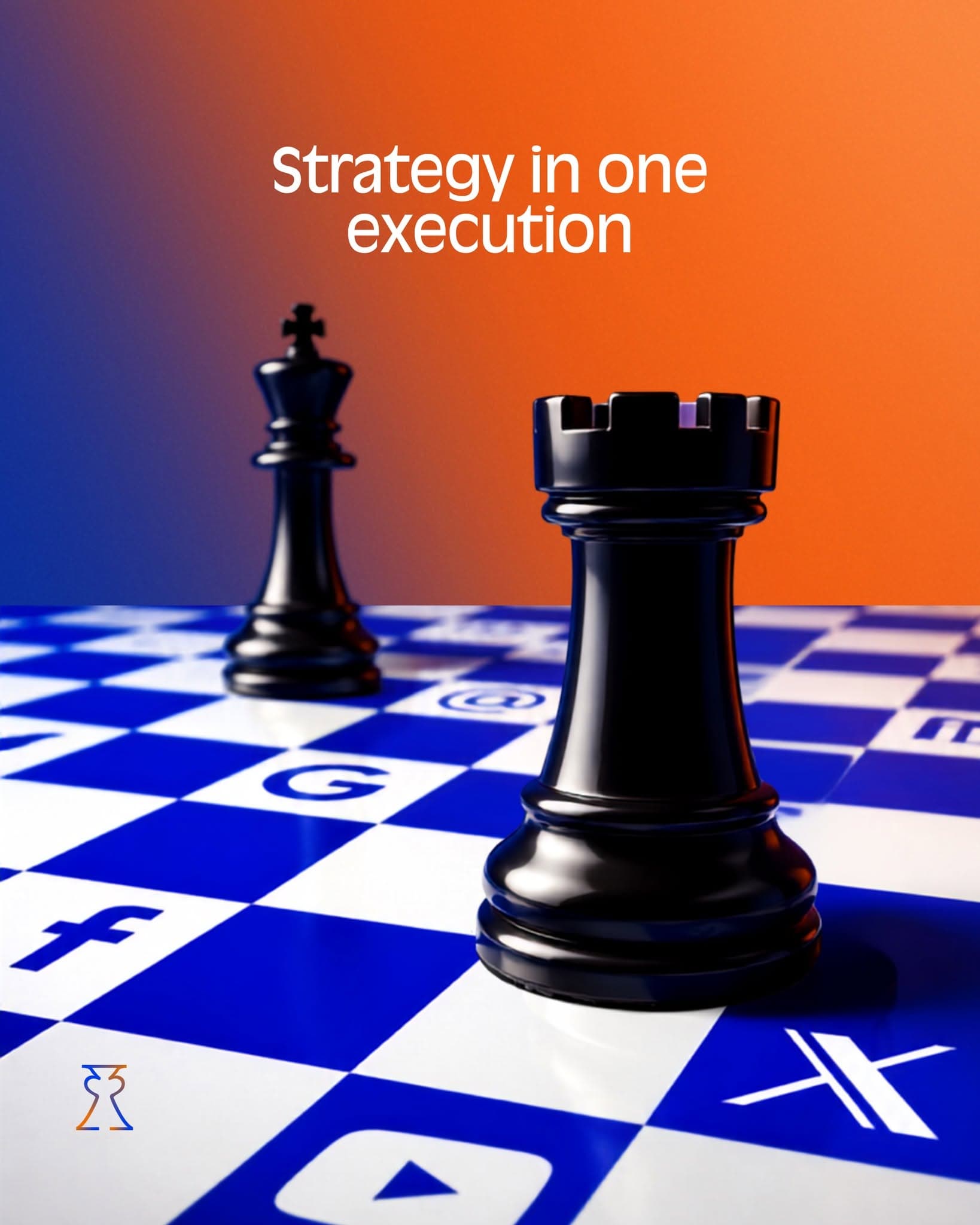 Chess pieces on a board of digital platform logos